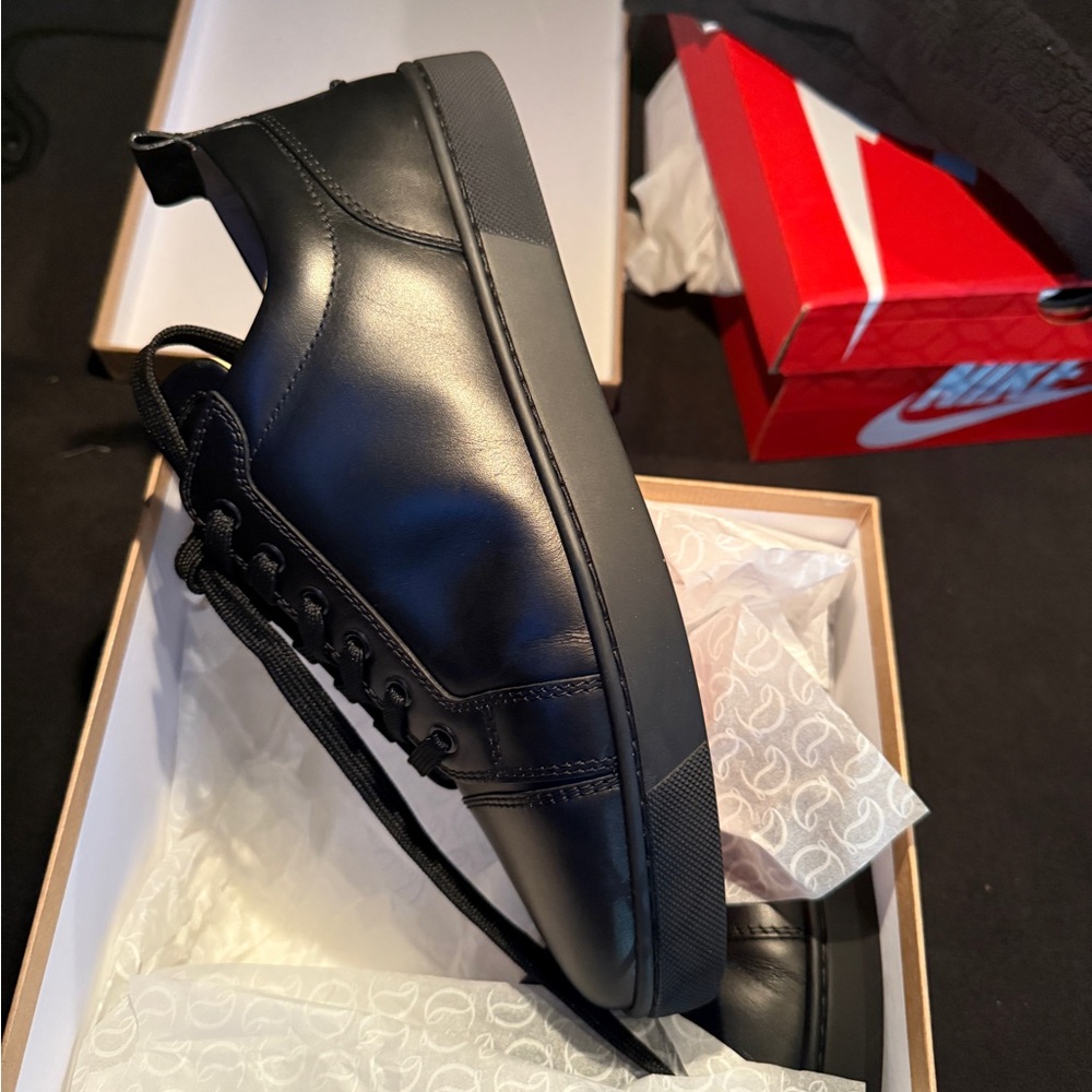 Christian Louboutin Black Leather Sneakers
